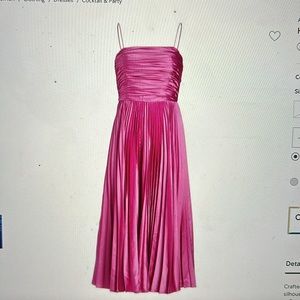 Amur Heba Pleated Satin Midi dress size 14